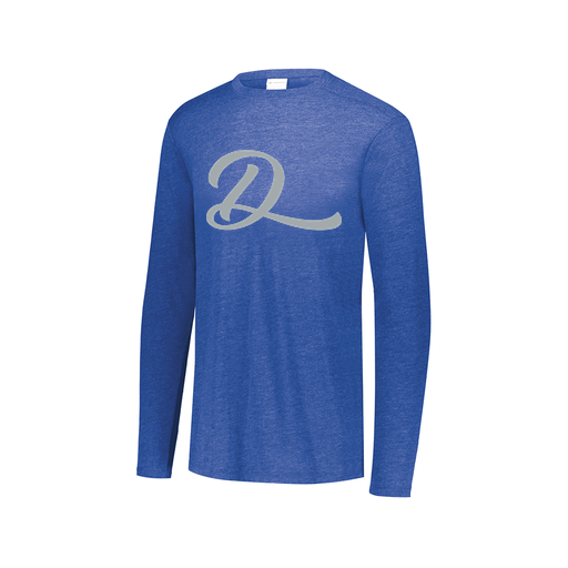 [3075.U55.XS-LOGO2] Decker Men's Tri-Blend T-Shirt - Long Sleeve (Adult XS, Royal, Logo 2)