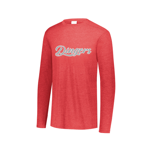[FTLCUBRD-AXS-LOGO1] Decker Men's Tri-Blend T-Shirt - Long Sleeve (Adult XS, Red, Logo 1)