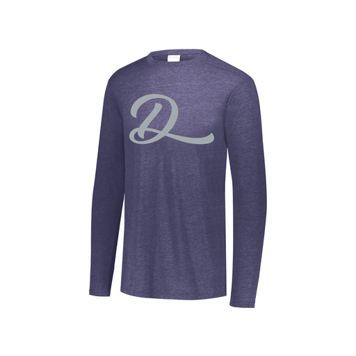 [FTLCUBNV-YS-LOGO2] Decker Youth Tri-Blend T-Shirt - Long Sleeve (Youth S, Navy, Logo 2)