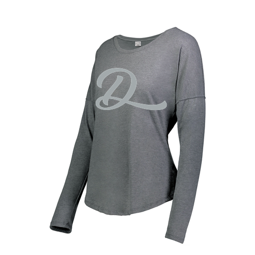 [FTLCUBGY-FAS-LOGO2] Decker Women's Tri-Blend T-Shirt - Long Sleeve (Female Adult S, Gray, Logo 2)
