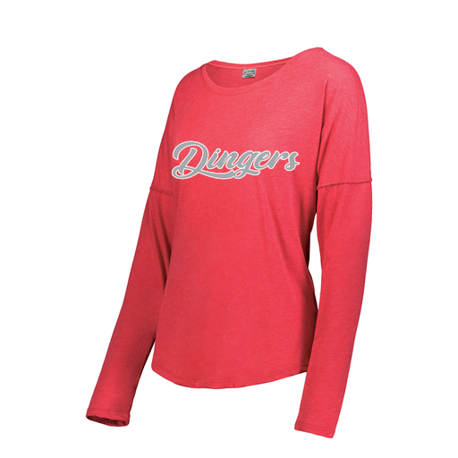 [FTLCUBRD-FAS-LOGO1] Decker Women's Tri-Blend T-Shirt - Long Sleeve (Female Adult S, Red, Logo 1)